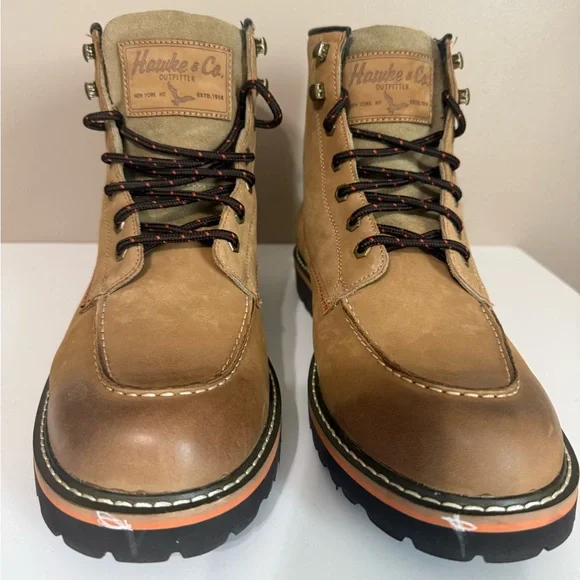 Hawke & Co Harrison Leather Work Boot Tan Brown Water Resistant Lace-Up Men's 11 - Picture 3 of 11